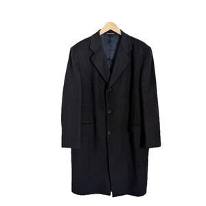 Vintage EMIDIO TUCCI Cashmere Wool Overcoat Trench Coat Dark Gray Size 42